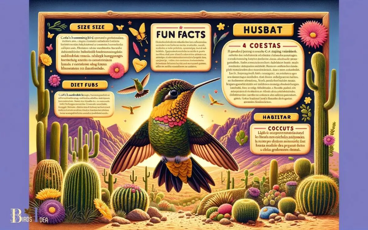 Costas Hummingbird Fun Facts