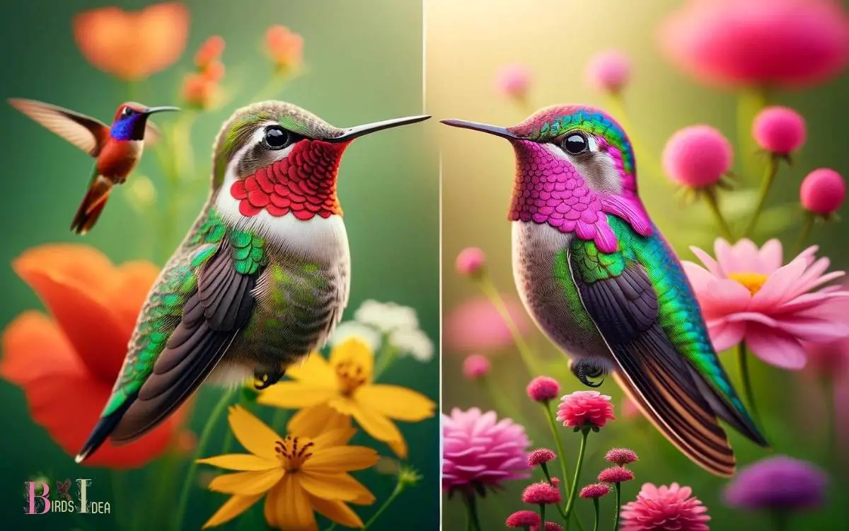 Ruby Throated Vs Annas Hummingbird